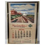 Framed 1957 Illinois Central Railroad Calendar