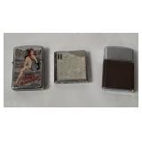 3 Refillable Lighters - Rogers, Zippo, Maruman
