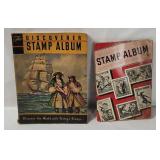 2 Vtg Stamp Albums W/ Some Stamps