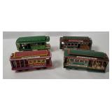 4 Vtg Tin & Plastic Cable Cars
