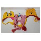 3 Hats W/ Tags - Winnie, Tweety, Care Bear