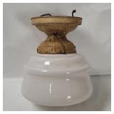 Vtg Glass Ceiling Light Fixture