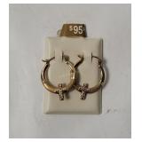 10k Gold Cross Hoop Earrings