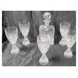 Block Crystal Decanter W/ 5 Glasses