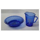Vtg Shirley Temple Bowl & Pitcher
