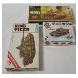 3 Tank Model Kits  - Panther G, King Tiger