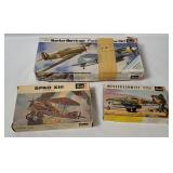 3 Revell Model Kits 1/72 - Hawker, Messerschmitt