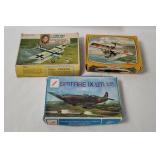 3 Warplane Model Kits - Farmtex, Eko, Renwal