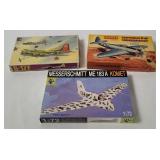 3 Warplane Model Kits - P47, B-17 F, Me 163a