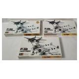 3 Revell P-38 Lightning Model Kits 1/72