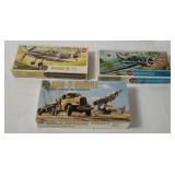 3 Airfix Model Kits - Spitfire, Dauntless, Sam-2
