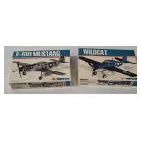2 Airfix Model Kits 1/72 - Wildcat, Mustang