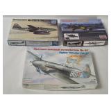 3 Model Warplane Kits - Junkers, Yakovlev, Me262
