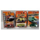 3 Matchbox Trucks - Aqua King, Fire Dasher