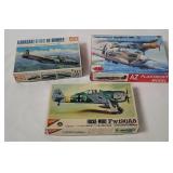 3 Warplane Model Kits - Nichimo, Imai, A Z
