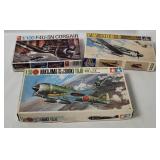 3 Warplane Model Kits - Corsair, Nakajima, Fw 190
