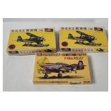 3 Hasegawa Model Kits - P-51d, F1m2