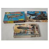 3 Warplane Model Kits - Aosima, Nitto Kagaku, Ksn