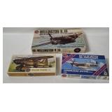 3 Airfix Model Kits 1/72 - Wellington, Spitfire