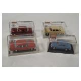 4 Brekina Mini Model Cars - Opel, Fiat 1100