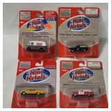 4 Mini Metals Vehicles - Metro Dairy Truck Etc.
