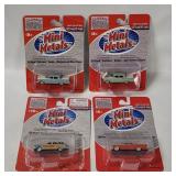 4 Mini Metals Vehicles - Fairlane, Country Squire