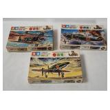3 Tamiya Model Kits 1/72 - Shinden, Raiden, Hayate