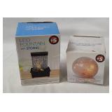 Led Crackle Globe & Fountain W/ Stones