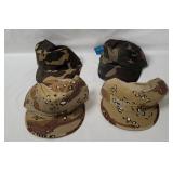 4 Camouflage Hats W/ Tags