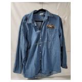 Vtg Looney Tunes Denim Shirt Size Large