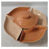 Vtg California Pottery Onion Motif Lazy Susan