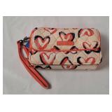 Vera Bradley Pink Hearts Wristlet W/ Tag