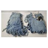 2 Thrill Jeans Fringe Shorts W / Tags Size 14