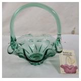 6.5' Fenton Blue Glass Basket