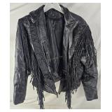 Leather Fringe Ridng Jacket Size M