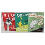 3 Dr Suess Books - Horton Hatches, Sneetches, Etc