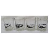 4pc Classic Car Drinking Glass Set