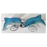 Pair Of Light Up Dolphin Lamps