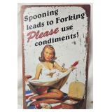 16x10 'Spooning leads To Forking' Metal Sign