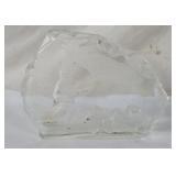 5' x 7' Glass Hunter W Dog Paperweight