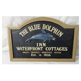 The Blue Dolphin INN Wood Sign