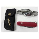 Pair Of Multitools & Buck Knife Holster
