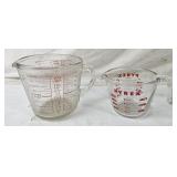 Pair Of Pyrex Glass Measuring Cups