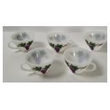 Vtg Milk Glass Punch Bowl Cups