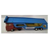 Vtg Tin Friction Highway Transport Truck