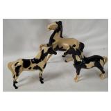 3 Vintage Plastic Horse Figures