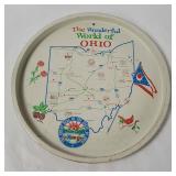 Vtg Wonderful World Of Ohio Metal Tray