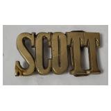Vtg Scott Brass Belt Buckle