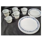 Vtg Corelle Plates & Pyrex Cups