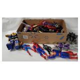 Box Of Action Figures - Spider-man, Batman & More